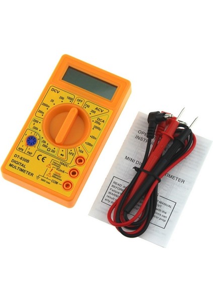 DT830B Sarı Dijital Multimetre Voltmetre Ampermetre Ohmmeter DC10V ~ 1000 V 10A Ac 750 V Akım (Yurt Dışından)