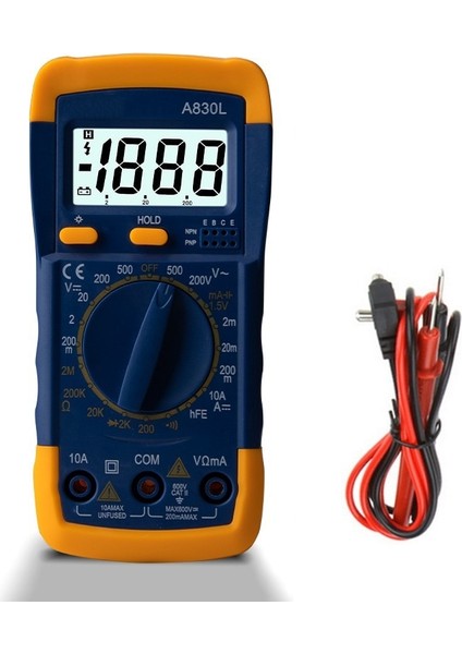 Mavi Sarı A830L LCD Dijital Multimetre Taşınabilir Dc Gerilim Diyot Freguency Multitester (Yurt Dışından)