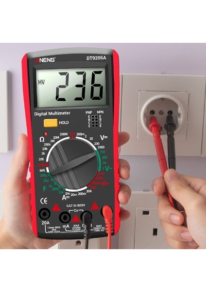 Turuncu AN9205A Ac Dc Dijital Multimetre Test Voltmetre Dayanımı Kapasitans LCD Ekran 2000 (Yurt Dışından)