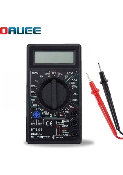Siyah LCD Dijital Multimetre Ac / Dc 750/1000 V Dijital Mini Voltmetre İçin El Multimetre (Yurt Dışından)