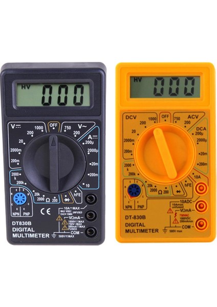 Sarı DT-830B LCD El Dijital Multimetre Taşınabilir Ac / Dc 750/1000 V Ampermetre Voltmetre Ohm (Yurt Dışından)