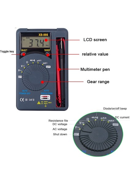 Test Kurşun Yükseltme Dijital Ac / Dc Mini Multimetre Gerilim Akım Test Cihazı Multimetre Cep Otomatik (Yurt Dışından)