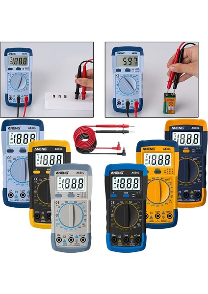 F Dijital Multimetre Ac Dc Gerilim Diyot Freguency LCD Multitester (Yurt Dışından)