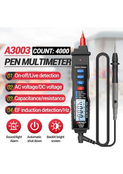 Sarı A3003 Dijital Multimetre Kalem Ölçer 4000 Iletişim Yapmayan Ac / Dc Voltajlı Sayımlar (Yurt Dışından) modelleri