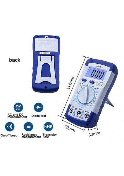 20A Tel 110 cm Profesyonel Dijital Multimetre Test Cihazı LCD Dijital Test Cihazı Multimetre ile Buzzer (Yurt Dışından)