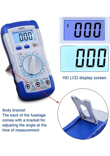 20A Tel 110 cm Profesyonel Dijital Multimetre Test Cihazı LCD Dijital Test Cihazı Multimetre ile Buzzer (Yurt Dışından)
