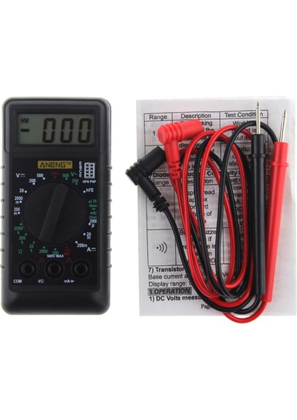 DT182B Dijital Multimetre Voltmetre Ampermetre Ohmmetre DC10V ~ 1000 V 10A Ac 750 V Akım Test Cihazı (Yurt Dışından)