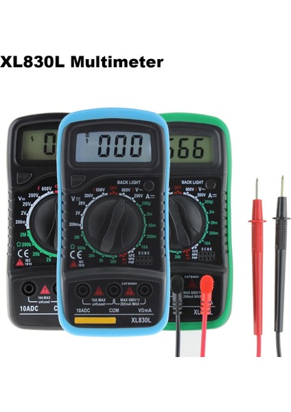 XL830L Mavi Yüksek Güvenlik Ac / Dc Multimetre LCD Dijital Volt Ohm Tester Metre Voltmetre ermetre (Yurt Dışından) fiyatları
