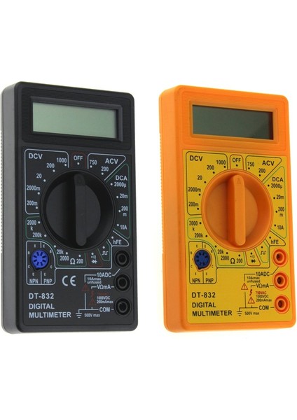 Siyah DT-832 Dijital Multimetre 1999 Otomatik Aralığı Ac / Dc Volt Ohm Test Cihazı Voltmetre Sayımı (Yurt Dışından)