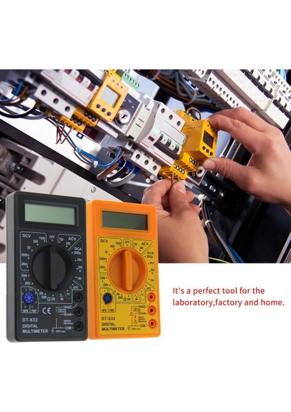 Siyah DT-832 Dijital Multimetre 1999 Otomatik Aralığı Ac / Dc Volt Ohm Test Cihazı Voltmetre Sayımı (Yurt Dışından)