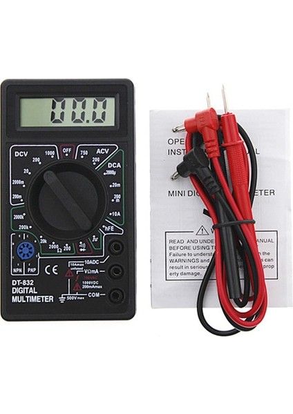 Sarı Profesyonel DT832 Dijital Multimetre LCD Dc Ac Voltmetre Ampermetre Ohm Test Cihazı Ac / Dc (Yurt Dışından)