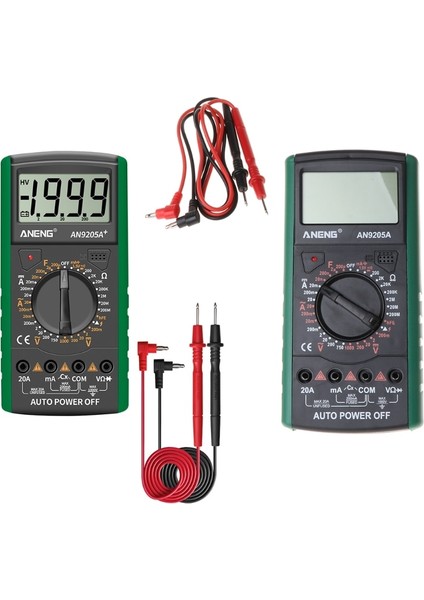 Kırmızı AN9205A + LCD Dijital Multimetre Voltmetre Ampermetre Direnç Test Cihazı Anti-Yanma Dropshipping (Yurt Dışından)