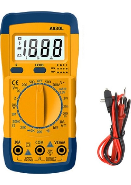 Sarı Profesyonel Dijital Multimetre Test Cihazı LCD Dijital Profesyonel Multimetre Voltmetre (Yurt Dışından)