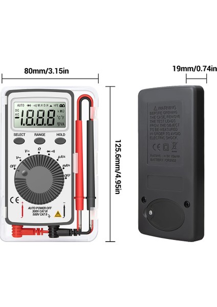 Beyaz Ac / Dc LCD Dijital Arka Işık Multimetre Manuel Voltmetre Ampermetre Ohm Test Cihazı Taşınabilir (Yurt Dışından)