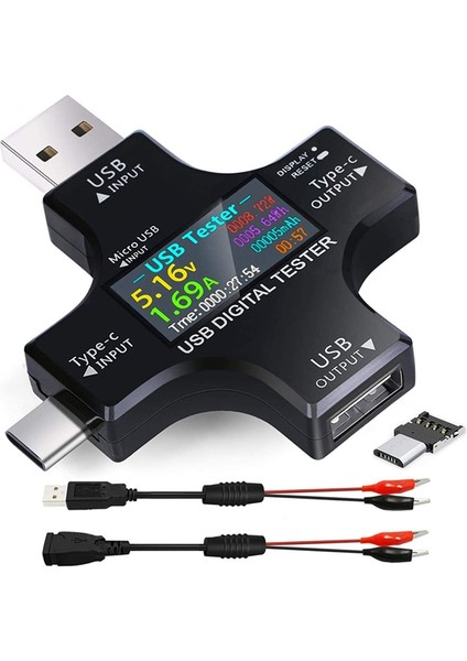 Siyah USB C Test Cihazı 2 1 C USB Test Cihazı Renkli Ekran IPS Dijital Multimetre Gerilim (Yurt Dışından) fiyatları