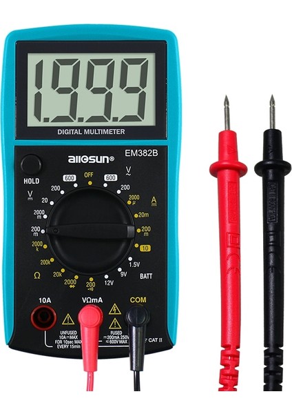 EM382B Tüm-Sun EM382B LCD Dijital Multimetre Dc / Ac Voltmetre Sürekliliği Pil Diyot Test Cihazı (Yurt Dışından)