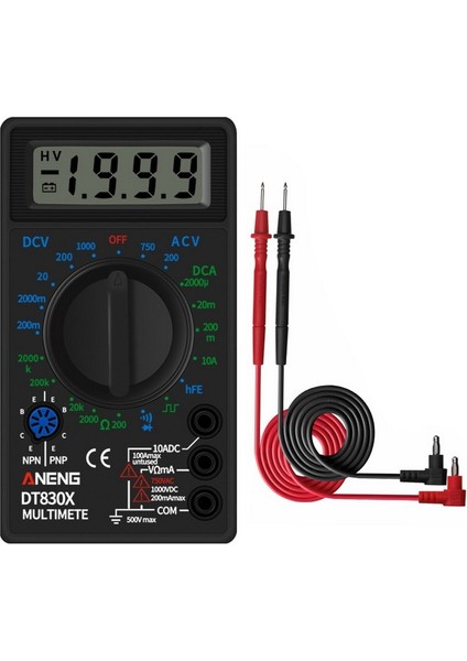 DT830X Siyah Dijital Ac / Dc Mini Multimetre Gerilim Akım Test Cihazı Multimetre Cep Otomatik Aralığı (Yurt Dışından)