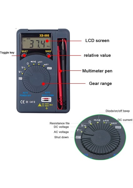 DT830X Siyah Dijital Ac / Dc Mini Multimetre Gerilim Akım Test Cihazı Multimetre Cep Otomatik Aralığı (Yurt Dışından)