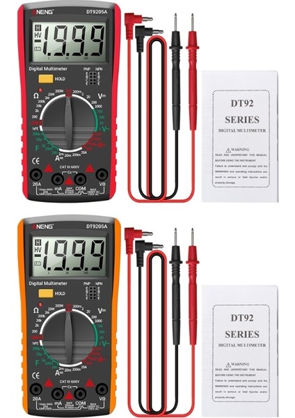Kırmızı Dijital Multimetre Ac / Dc Hfe Transistör Kapasitesi Diyot Test Cihazı Elektriksel Aletler Voltajı (Yurt Dışından) modelleri