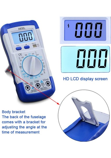 Mavi Beyaz LCD Dijital Multimetre Ac Dc Gerilim Diyot Freguency Multitester Akım Test Cihazı (Yurt Dışından)