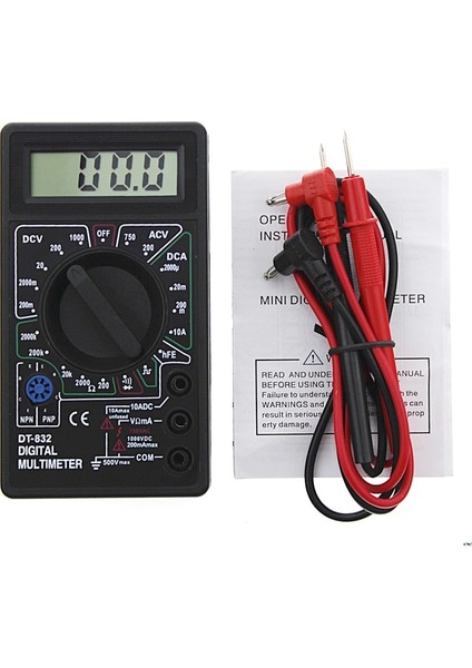 Sarı Profesyonel DT832 Dijital Multimetre LCD Dc Ac Voltmetre Ampermetre Ohm Test Cihazı (Yurt Dışından)