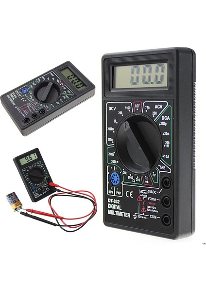 Sarı Profesyonel DT832 Dijital Multimetre LCD Dc Ac Voltmetre Ampermetre Ohm Test Cihazı (Yurt Dışından)