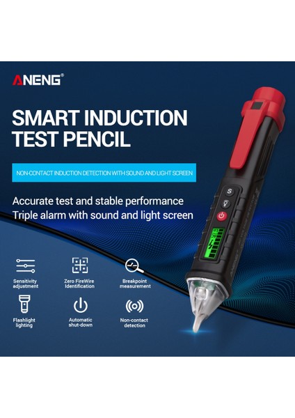 Kırmızı VC1010 Dijital Gerilim Dedektörleri 12-1000 V Ac / Dc Temassız Kalem Test Cihazı Ölçer LCD Ekran (Yurt Dışından) fiyatları