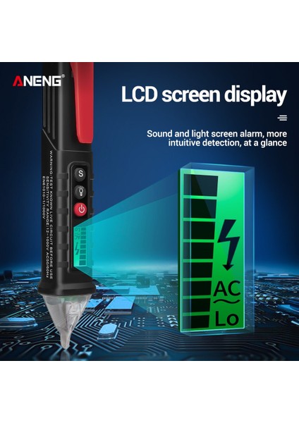Kırmızı VC1010 Dijital Gerilim Dedektörleri 12-1000 V Ac / Dc Temassız Kalem Test Cihazı Ölçer LCD Ekran (Yurt Dışından) indirimleri