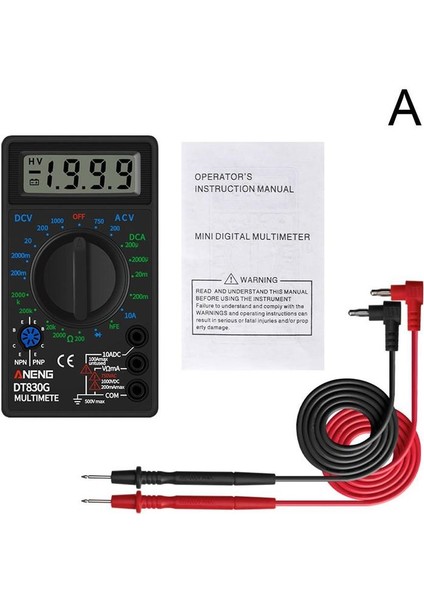 Siyah Mini Dijital Multimetre Cep Konut Metre Ac / Dc Akım Voltmetre Transistör (Yurt Dışından)