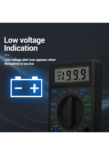 Siyah Mini Dijital Multimetre Cep Konut Metre Ac / Dc Akım Voltmetre Transistör (Yurt Dışından)