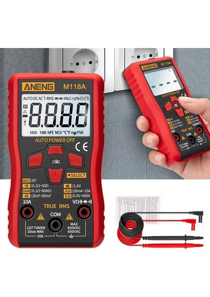 Mavi 14.3 x 7.2 x 3.5 cm M118A Mini Multimetre Dijital Test Cihazı Otomatik Mmultimetro Gerçek Rms Tranistor (Yurt Dışından) modelleri