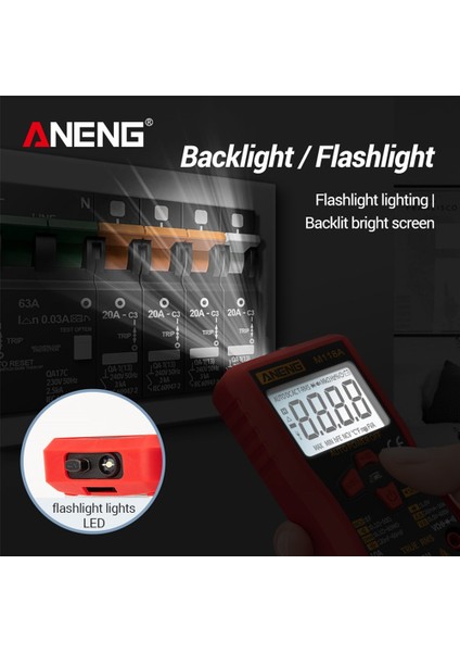 M118A Dijital Multimetre Gerçek Rms Ac / Dc Gerilim Akım Ölçer Ncv Ohm Pik Test Cihazı (Yurt Dışından)