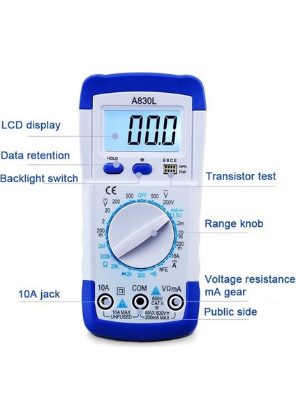 Mavi Beyaz A830L A830L LCD Dijital Multimetre Taşınabilir Dc Gerilim Diod Freguency Multites (Yurt Dışından)