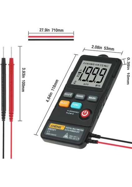 AN302 Mini Dijital Multimetre 1999COUNTS Ac / Dc Voltmetre Dirençli Ampermetre Ölçer Test Cihazı (Yurt Dışından)