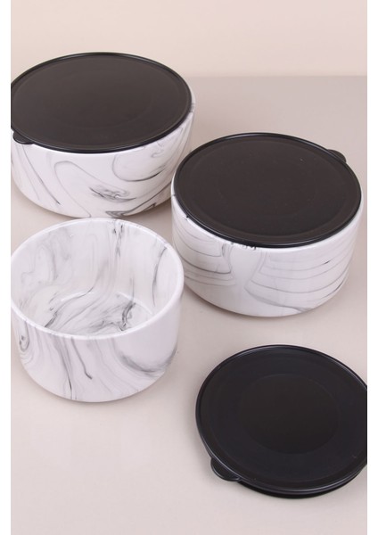 - 3'lü Mermer Desenli Saklama Kabı fiyatları