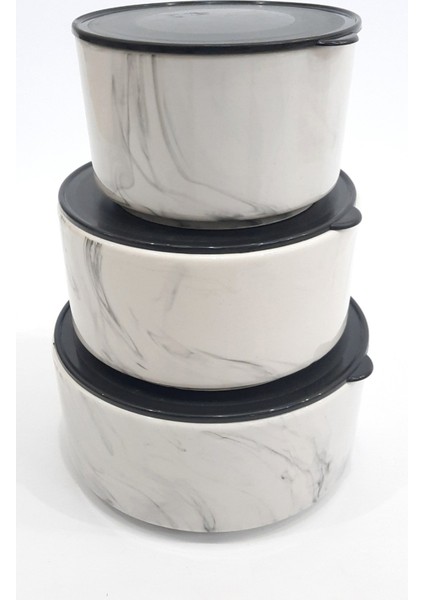 - 3'lü Mermer Desenli Saklama Kabı modelleri