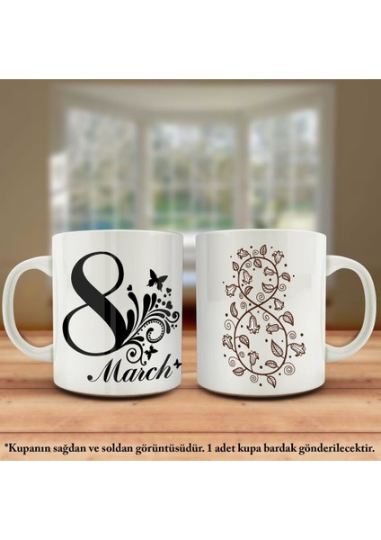 8 Mart Dünya Kadınlar Günü Kutlu Olsun Renkli Baskılı Kupa Bardak Md3
