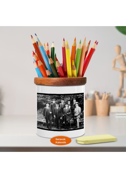 Türkiye Beyefendileri Ahşap Seramik Kalemlik -Ataturk (1217)