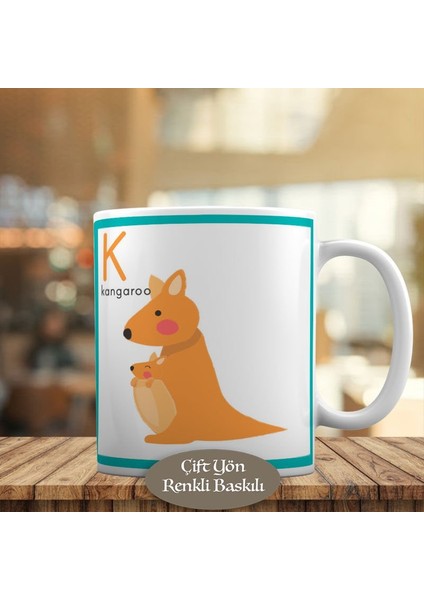 Sevimli Hayvan Kanguru Kangaroo Kupa Bardak HEDIYELIK-6357