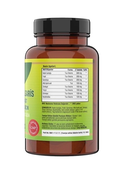 Berberis Vulgaris Alfa Lipoik Asit Zerdeçal 120 Tablet