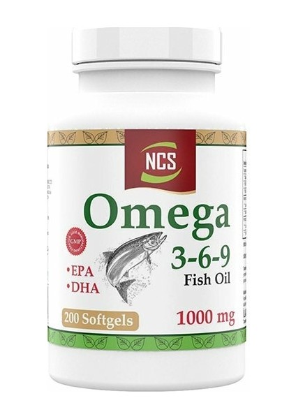 Omega 3-6-9 Fish Oil 1000mg 200 Softgels