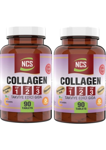 Kollajen Tip 1-2-3 Hyaluronic Acid 90 Tablet 2 Kutu