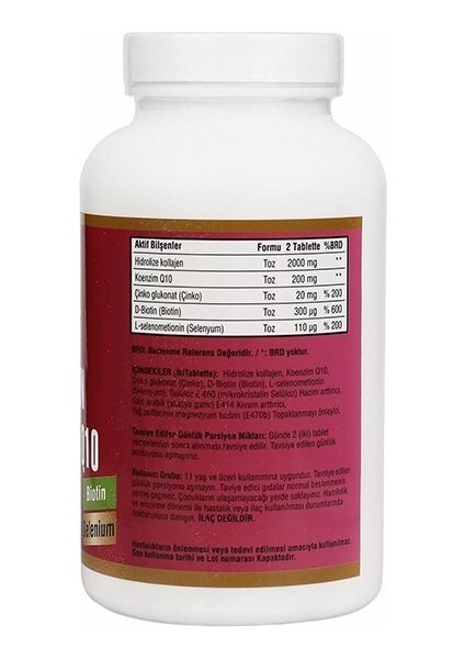 Collagen Coenzyme Q10 200 Mg Selenium 90 Tablet 2 Kutu