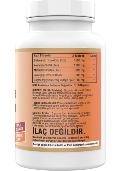 Glucosamine Chondroitin Zerdeçal 120 Tablet 3 Kutu
