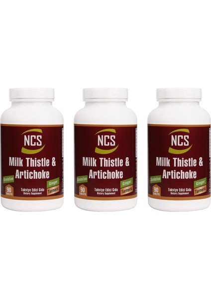 Milk Thistle Artichoke Zerdeçal Karahindiba 90 Tablet 3 Kutu