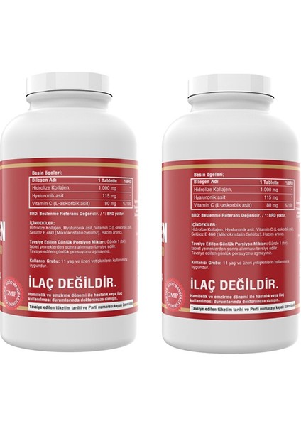 Collagen Hyaluronic Acid Vitamin C -300 Tablet 2 Kutu fiyatları