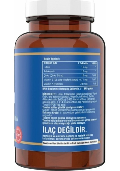 Lutein 15 Mg Astaksantin 12 Mg 60 Tablet 2 Kutu fırsatları
