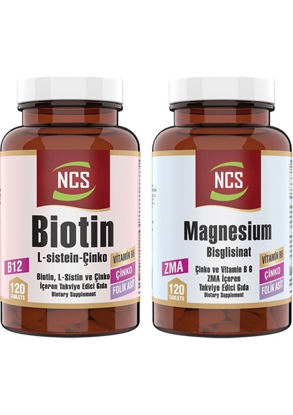 Çinko Glukonat 120 Tablet & Zma Magnesium Çinko 120 Tablet