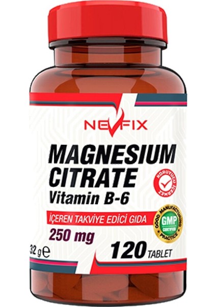 Magnesıum Cıtrate Vitamin B-6 120 Tablet