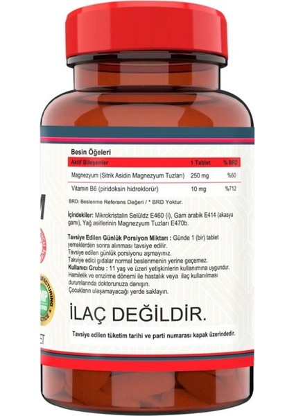Magnesıum Cıtrate Vitamin B-6 120 Tablet